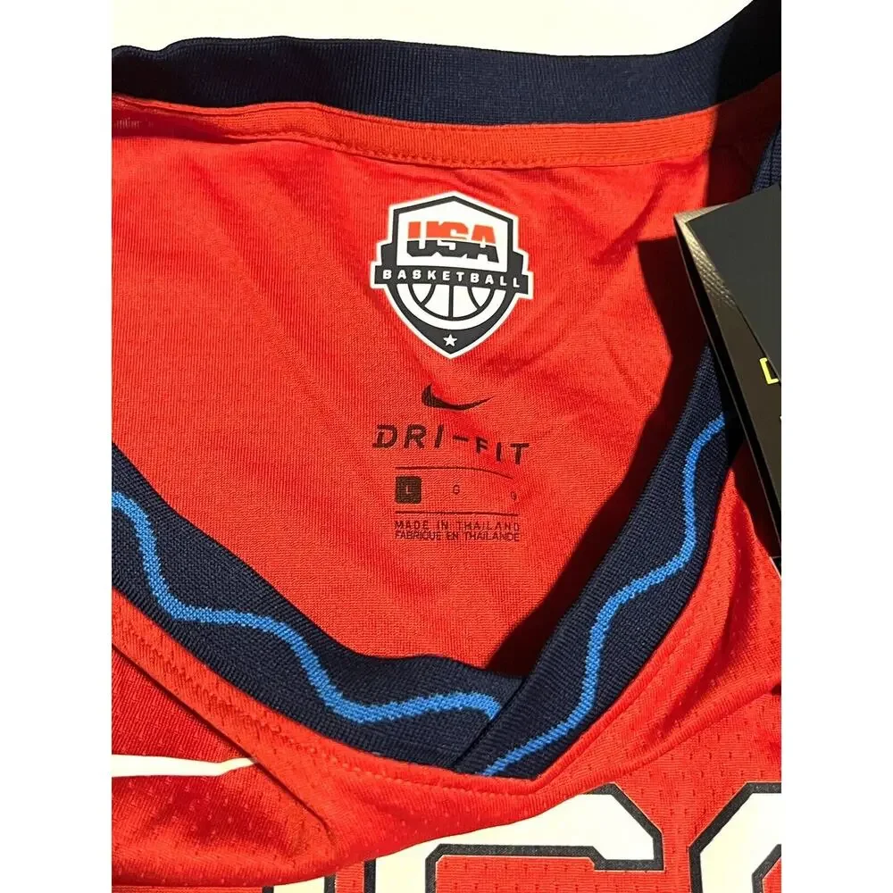 Nike Womens Team USA Basketball Jersey Size L Large DD1568 611 Red Blank Olympic